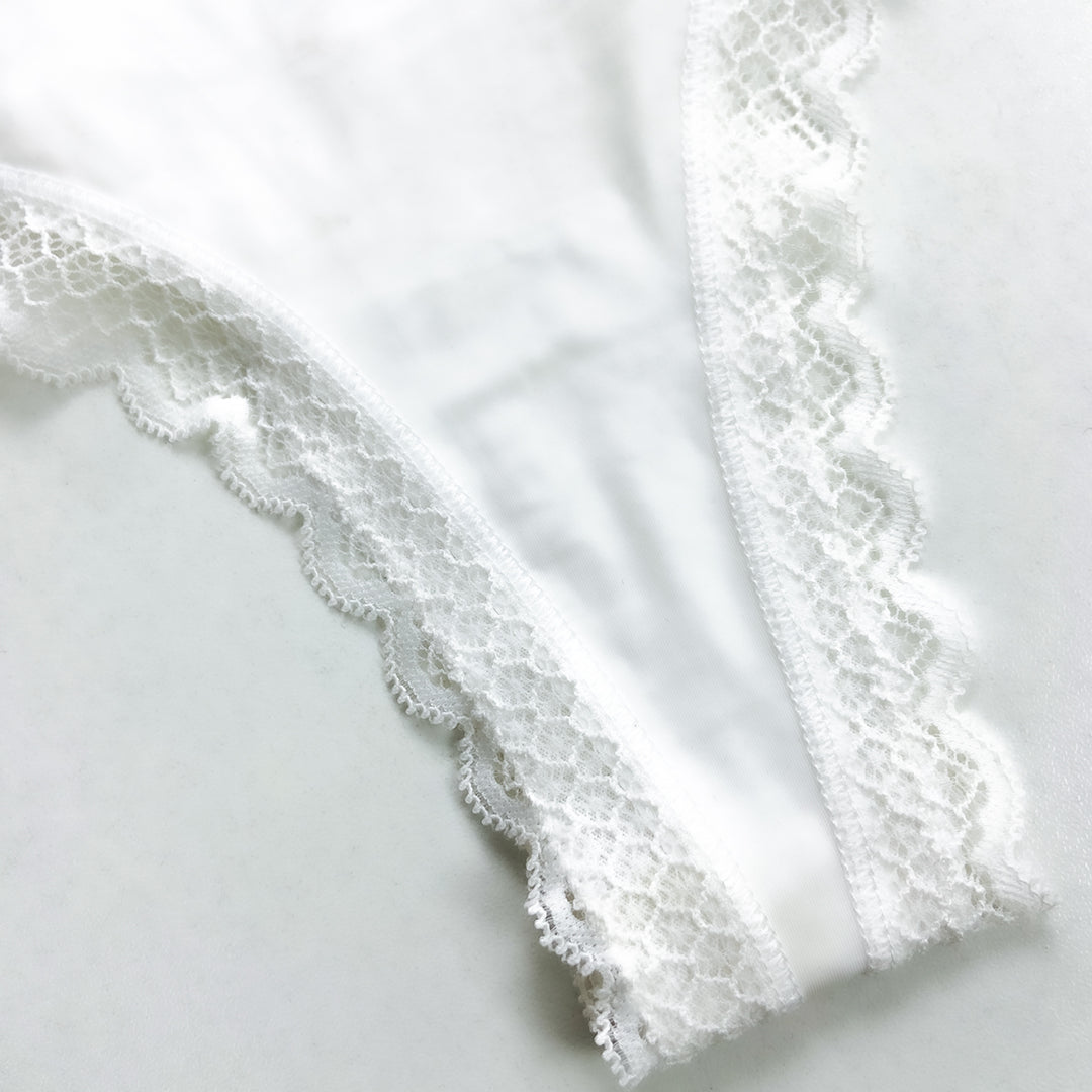 Ladies Mid Rise Microfiber Lace Thong
