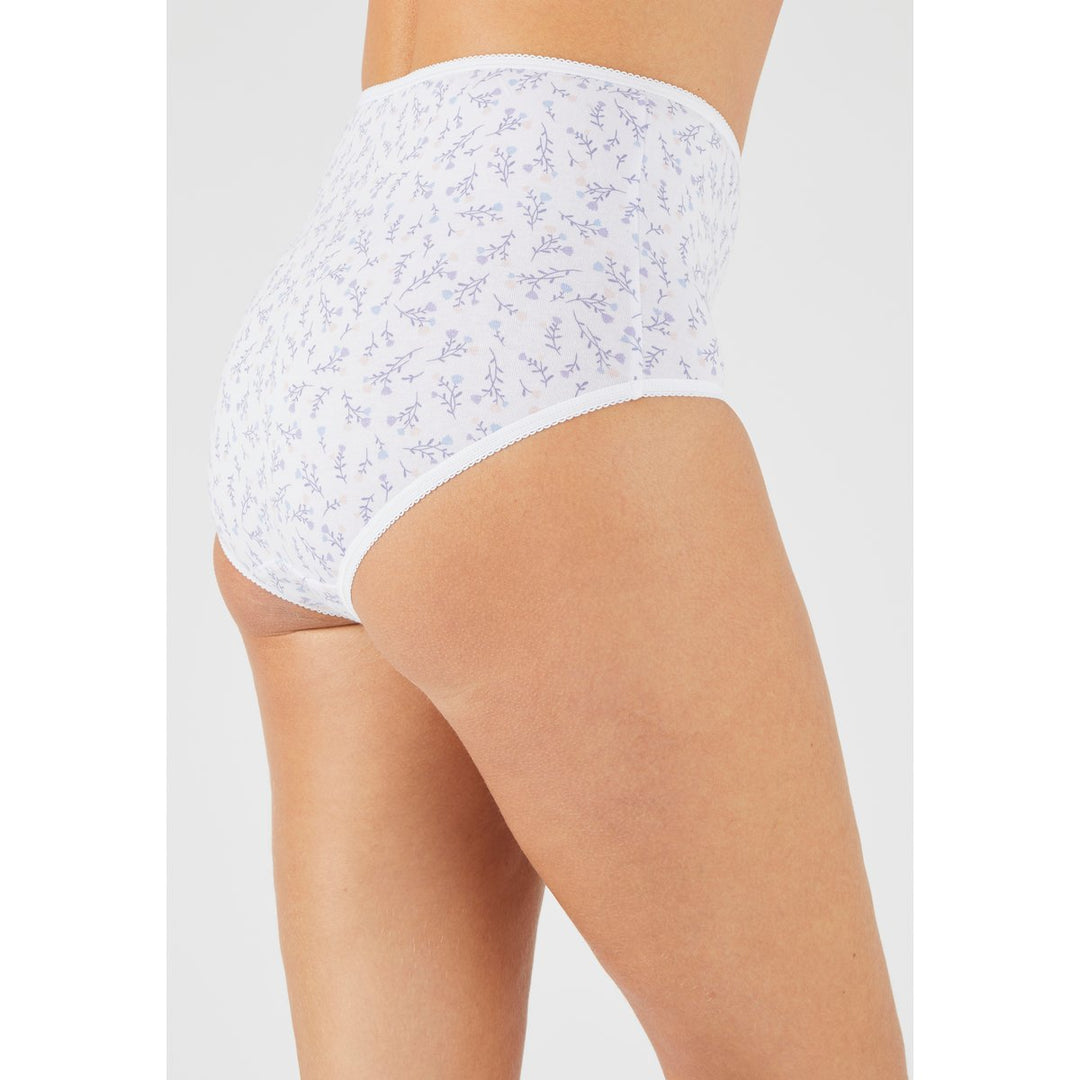 Pack of 4 Ladies High Waisted Full Back Cover Printed Brief Panty