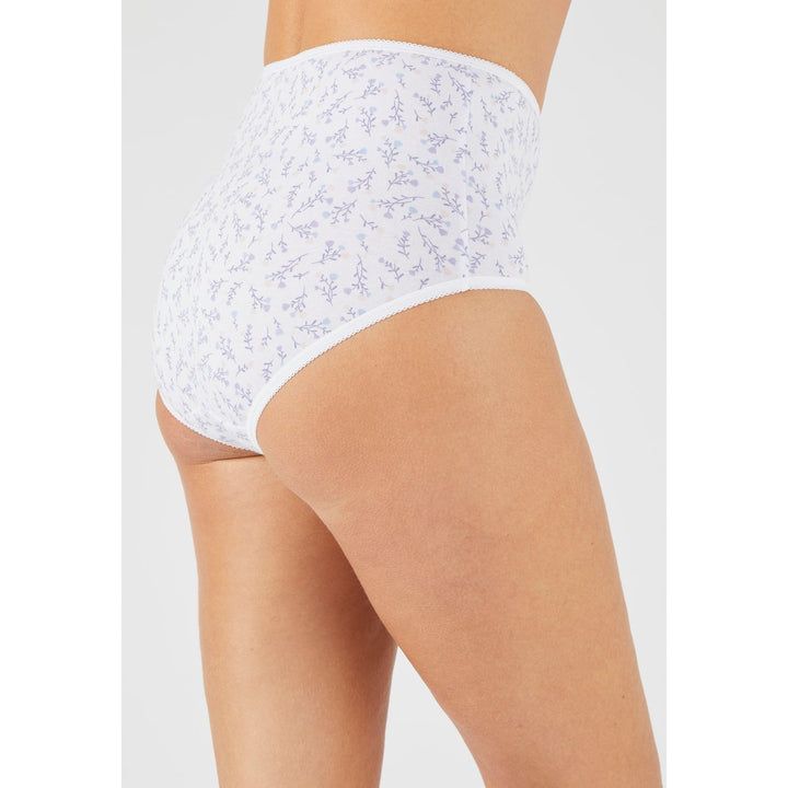 Pack of 4 Ladies High Waisted Full Back Cover Printed Brief Panty