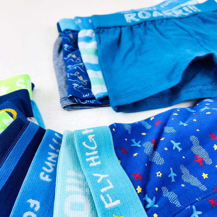 Pack of 5 Boys Premium Printed Retro Cotton Boxer Shorts