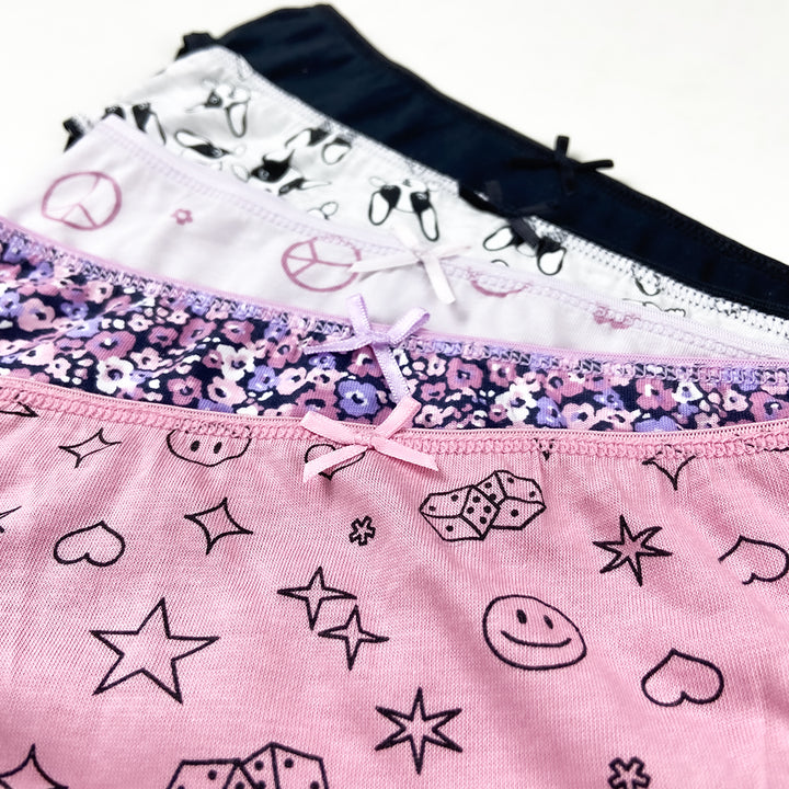 Pack of 5 Girls Fun Prints & Soft Comfort Cotton Panty