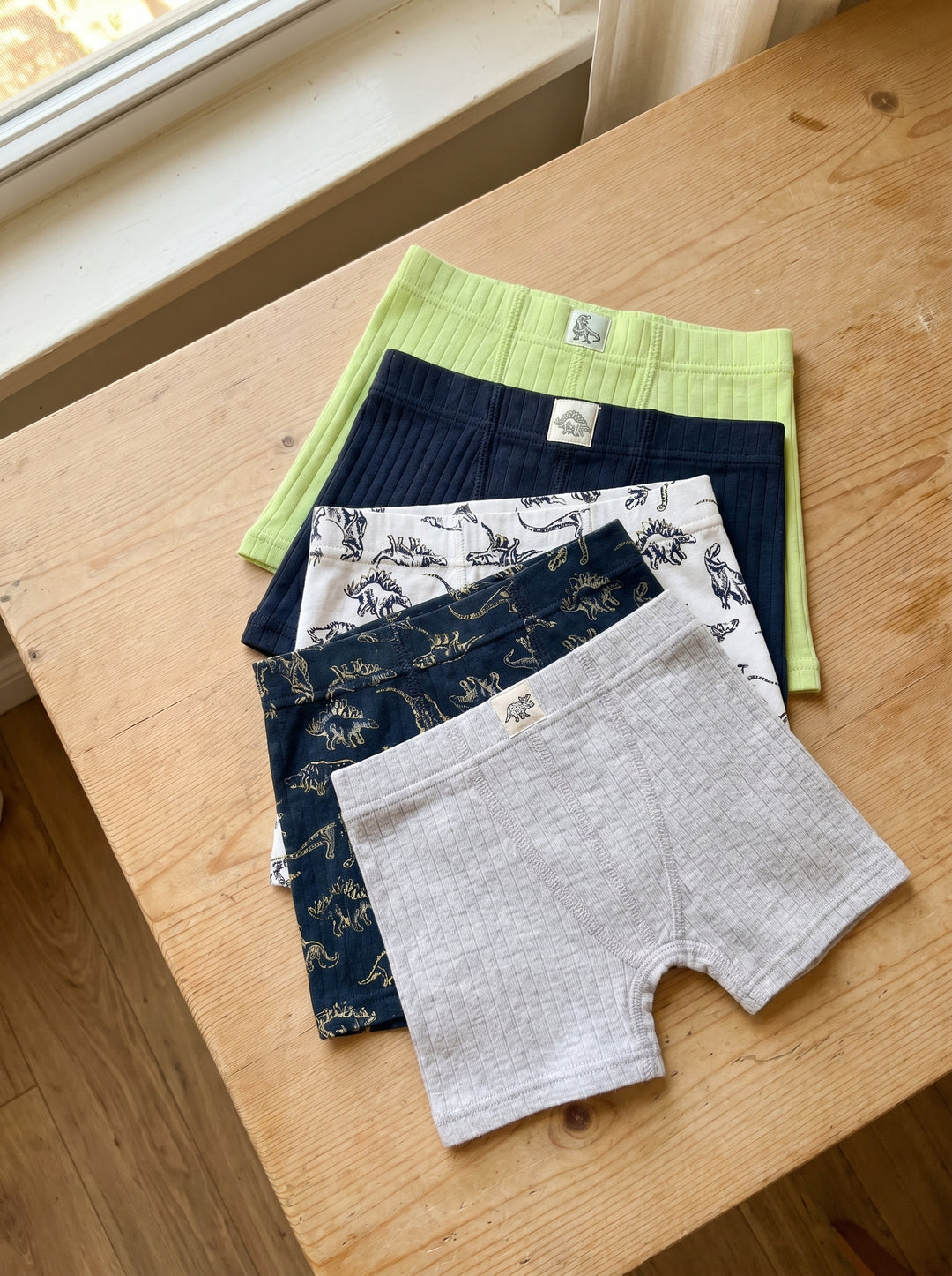 Pack of 5 Boys Soft Cotton Ribbed Boxer Underwear