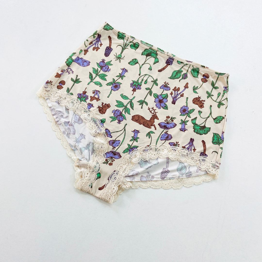 Ladies Whimsical High-Waisted Lace Trim Panties