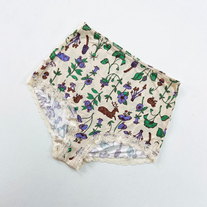 Ladies Whimsical High-Waisted Lace Trim Panties