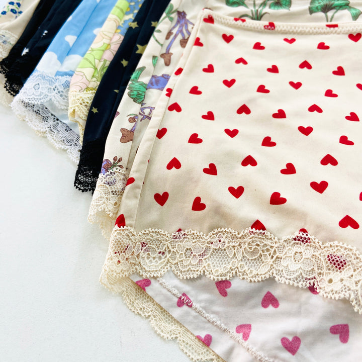 Ladies Whimsical High-Waisted Lace Trim Panties