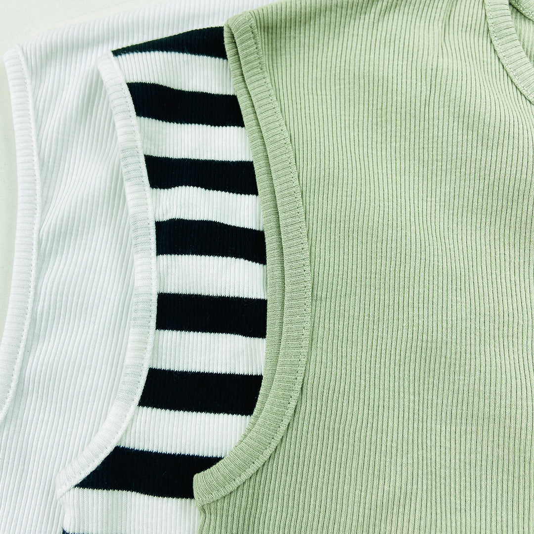 Womens Round Neck Ribbed Tank Top Comfortable Fit
