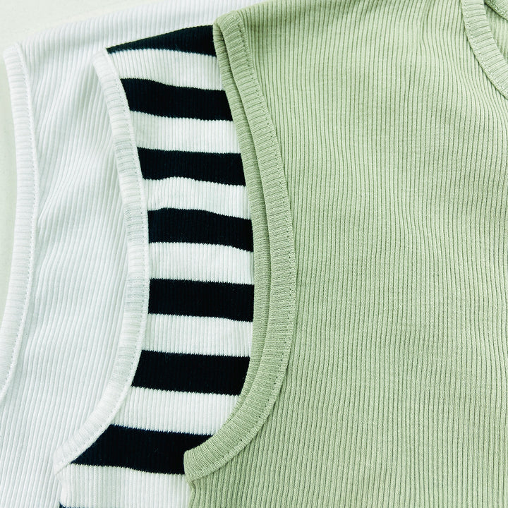 Womens Round Neck Ribbed Tank Top Comfortable Fit