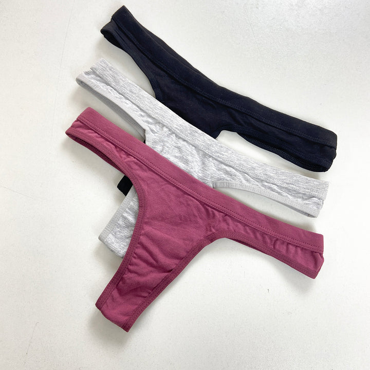 Pack of 3 Women's Cotton Thong Panties