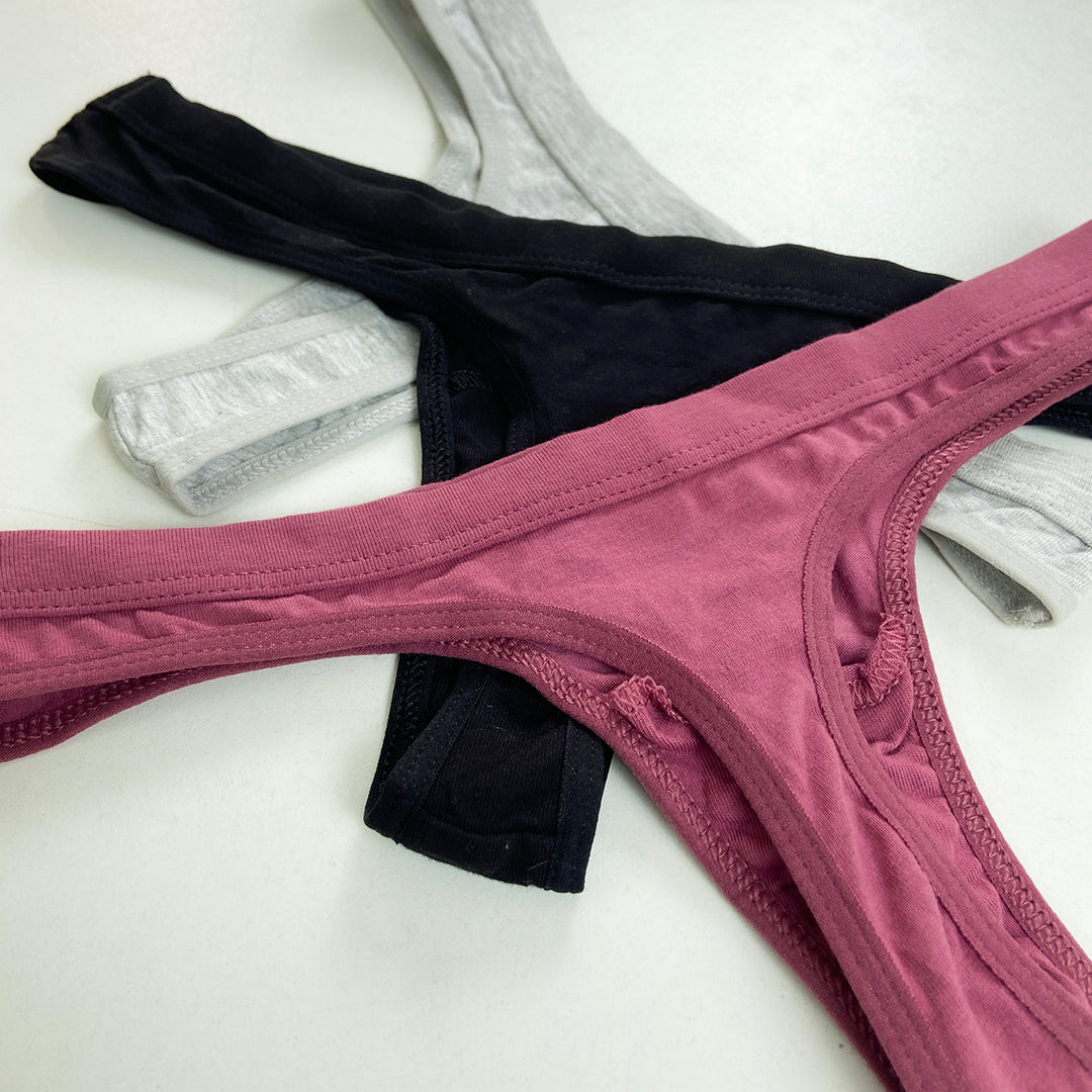 Pack of 3 Women's Cotton Thong Panties
