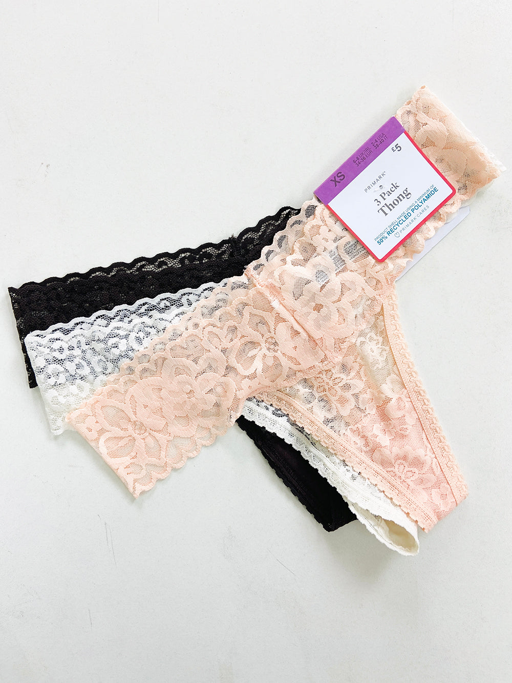 3pk Premium Lace Thongs