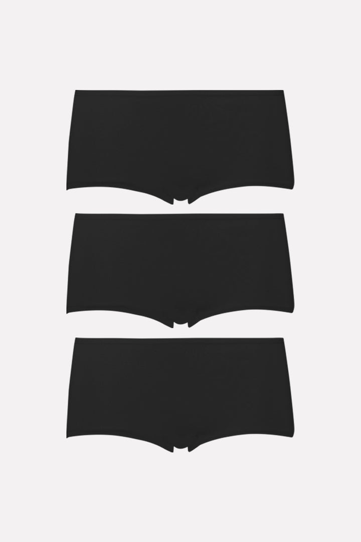Pack of 3 Ladies Mid Rise Cotton Boxer Shorts