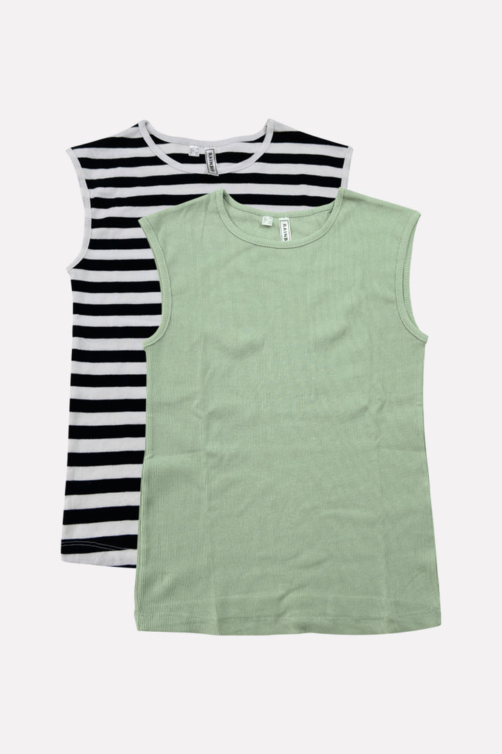 Womens Round Neck Ribbed Tank Top Comfortable Fit