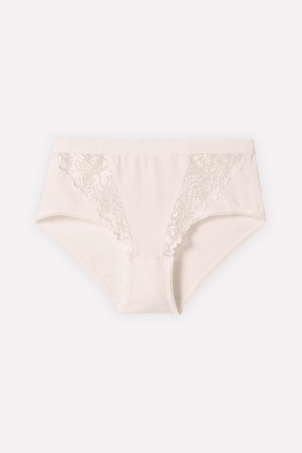 Ladies High Waisted Cotton Stretch Lace Brief Panties