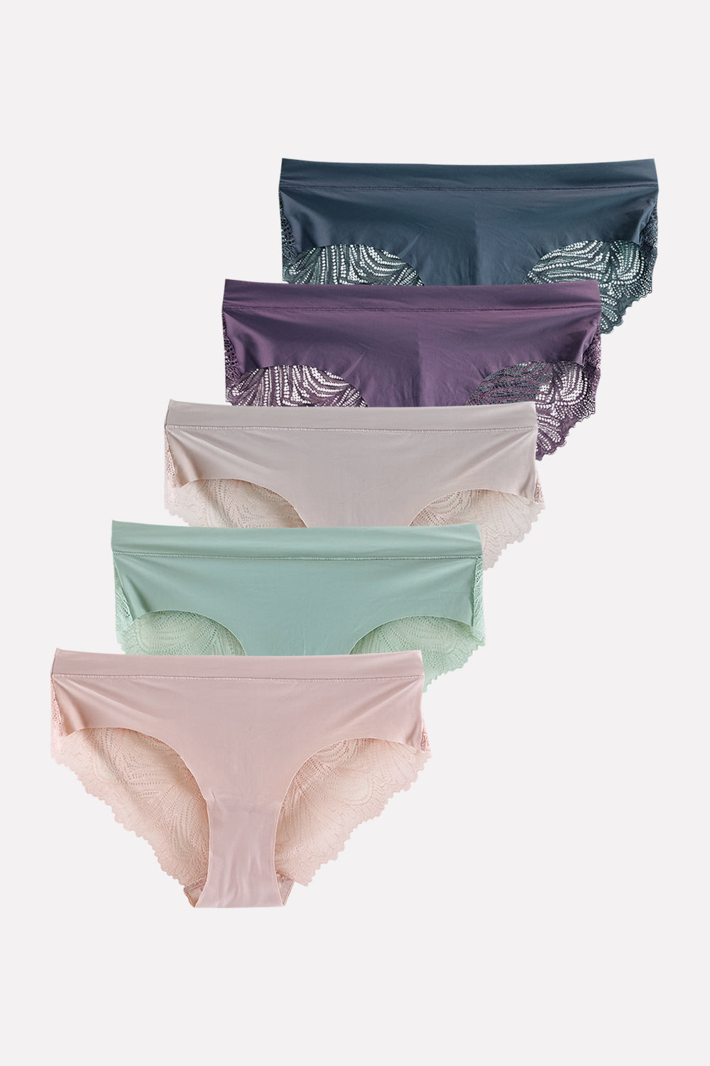 Pack of 5 Ladies Premium Lace Back Brazilian Briefs Panty