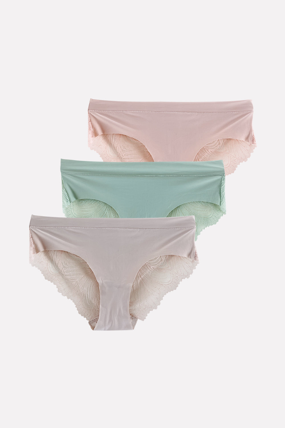 Pack of 3 Ladies Premium Lace Back Brazilian Briefs Panty