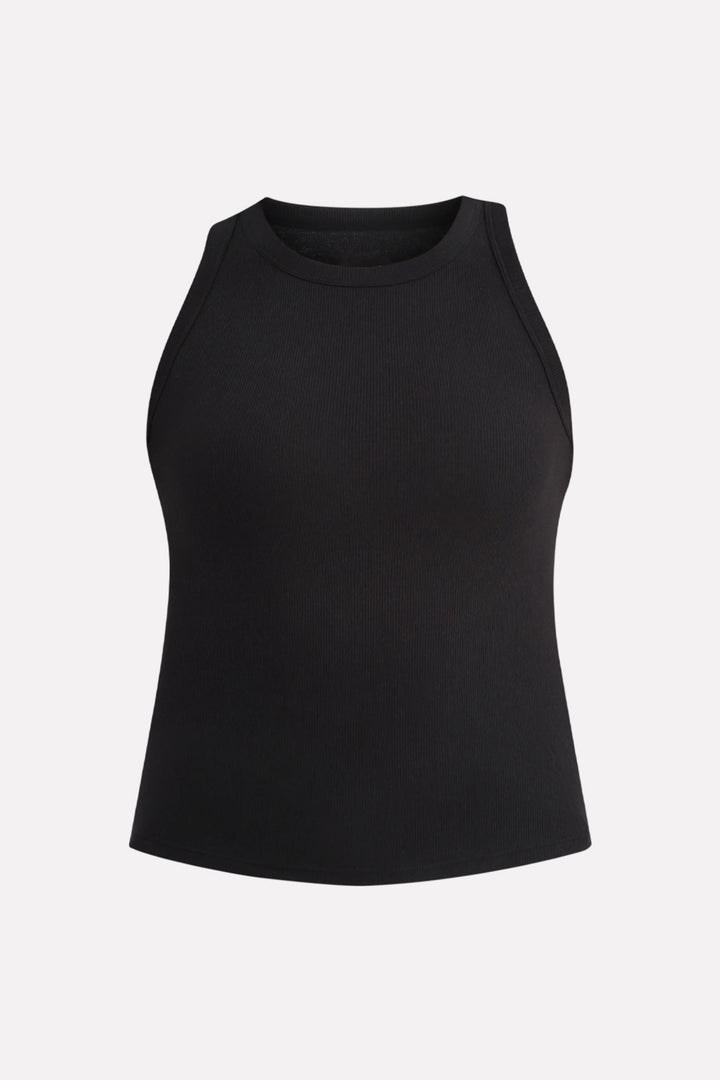 Womens High Neck Ribbed Tank Top Comfortable Fit