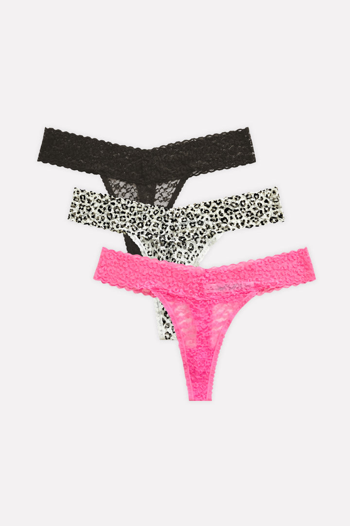 3pk Premium Lace Thongs
