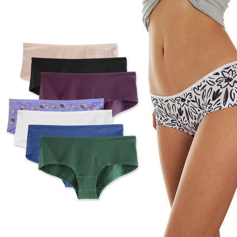 Pack of 5 Womens Low Waist Cotton Boyshort Brief Panty