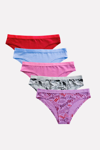 Womens 5 Pack Cotton Brief Underwear Set