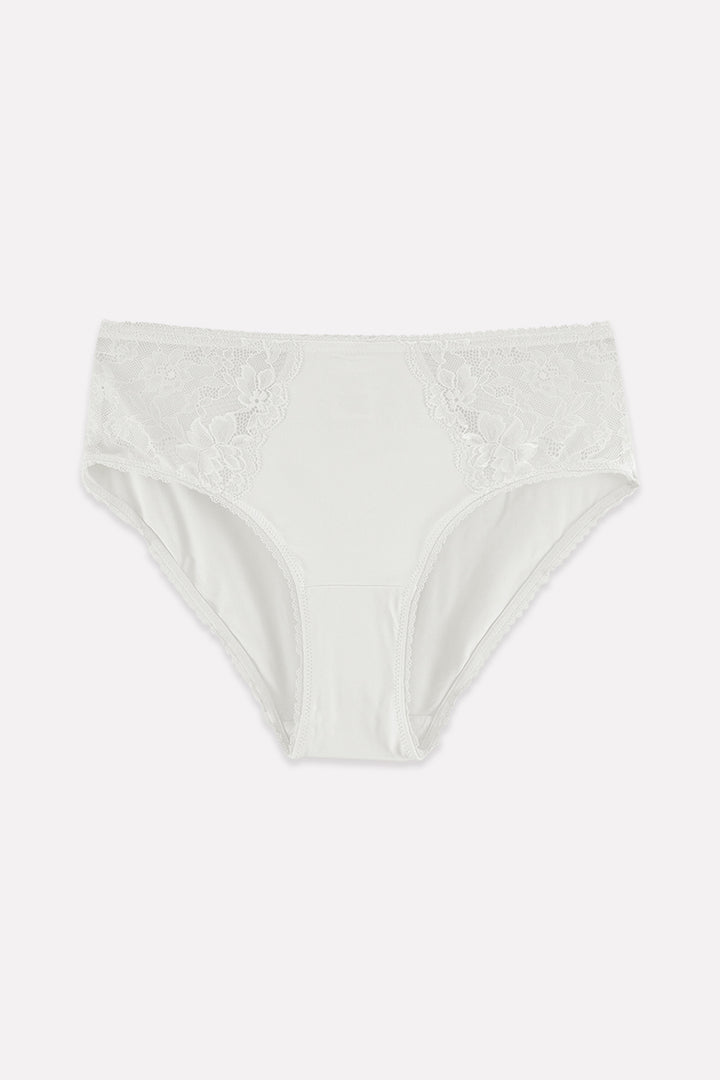 Womens High Waisted Stretch Lace Full Brief Panty