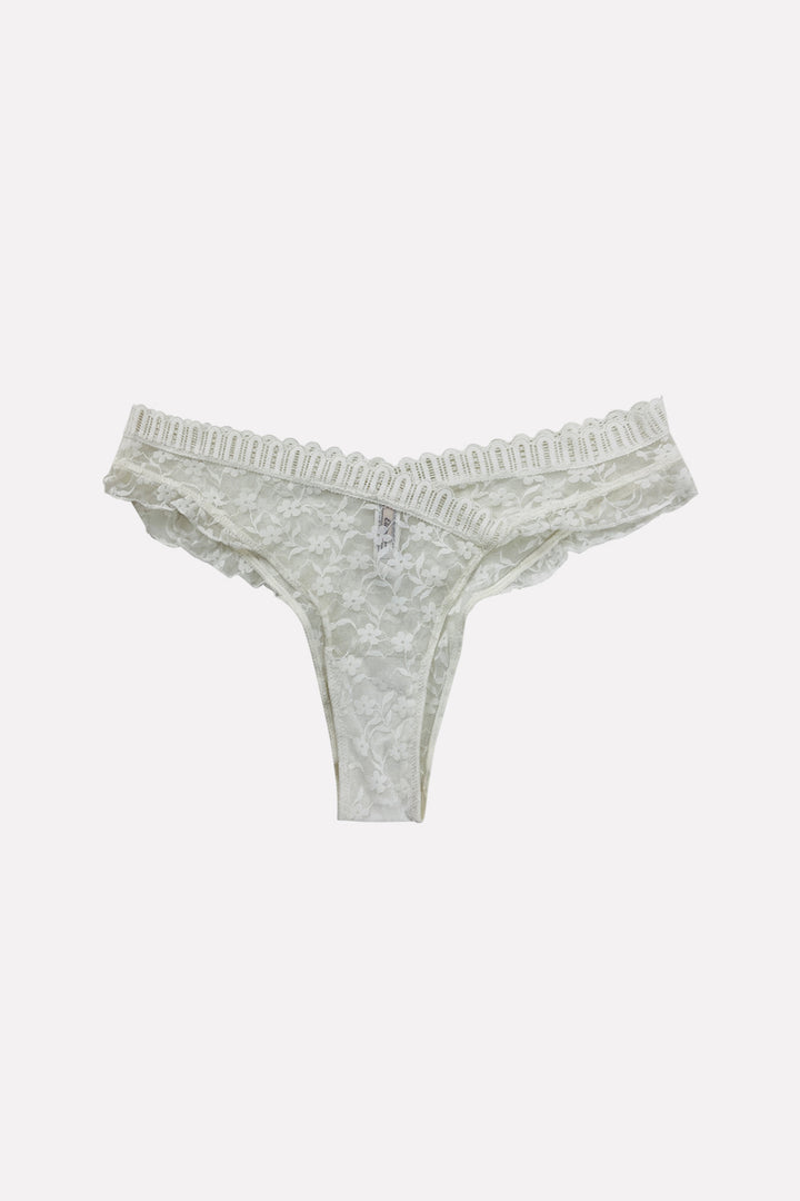 Ladies Lace Thong with Side Ruffles
