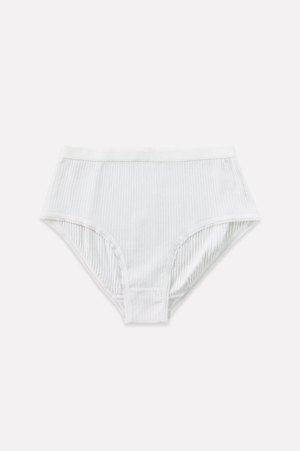 Ladies High Waisted Ribbed Cotton Brief Panty