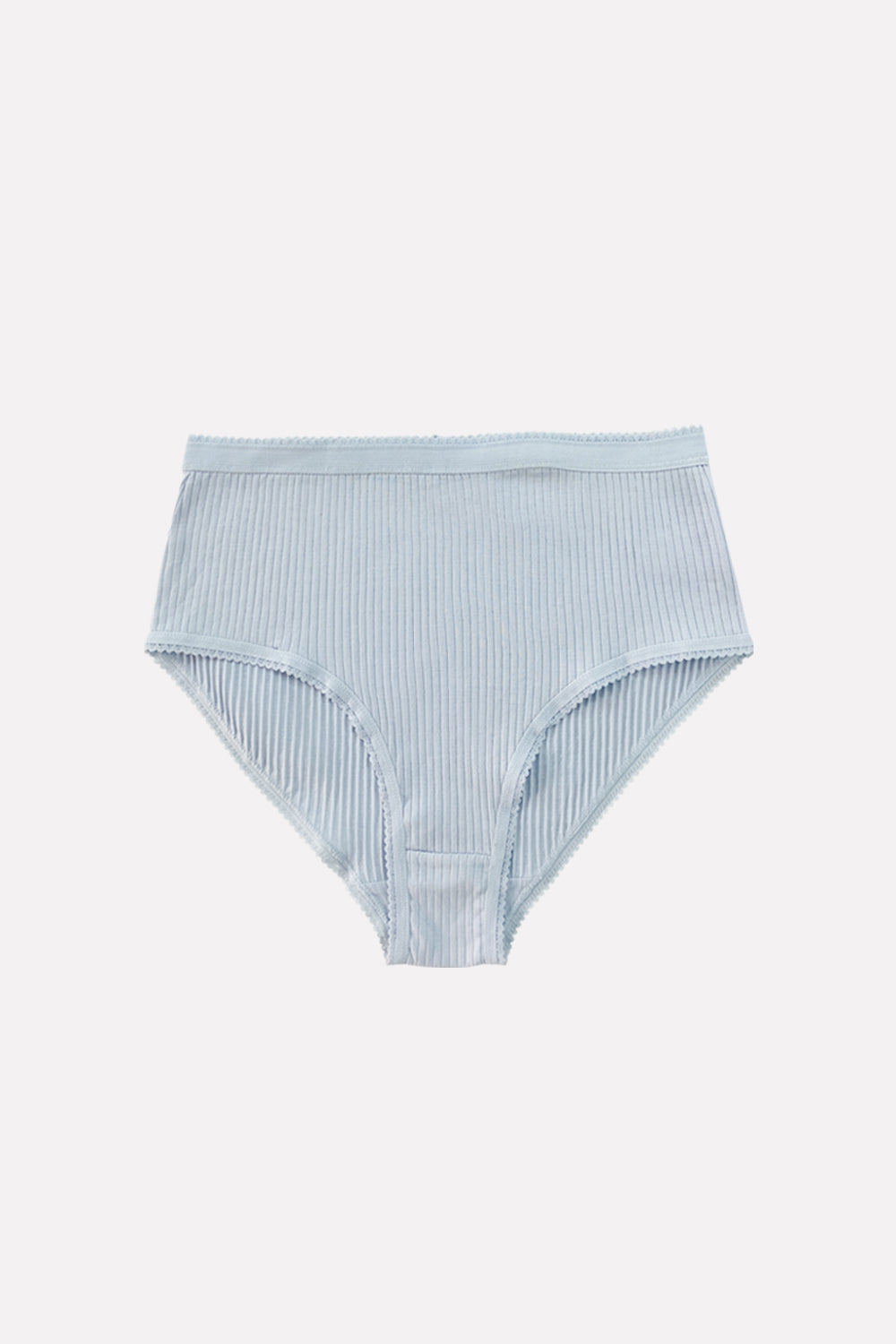 Ladies High Waisted Ribbed Cotton Brief Panty