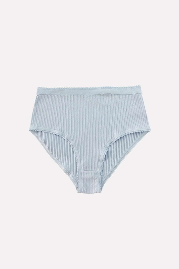 Ladies High Waisted Ribbed Cotton Brief Panty