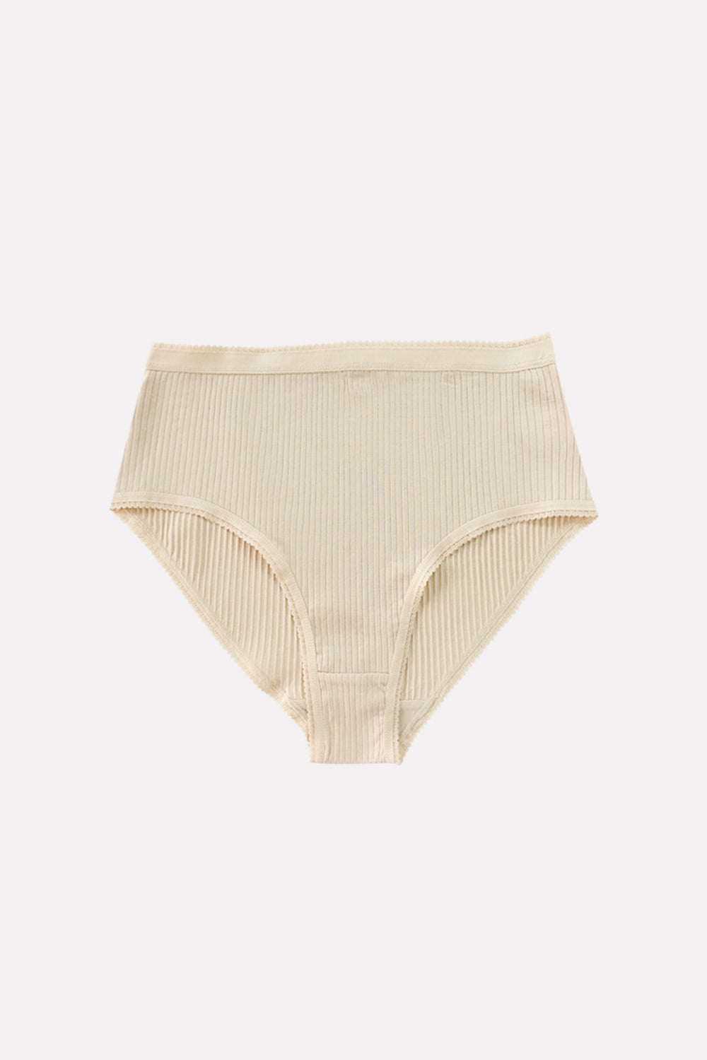Ladies High Waisted Ribbed Cotton Brief Panty