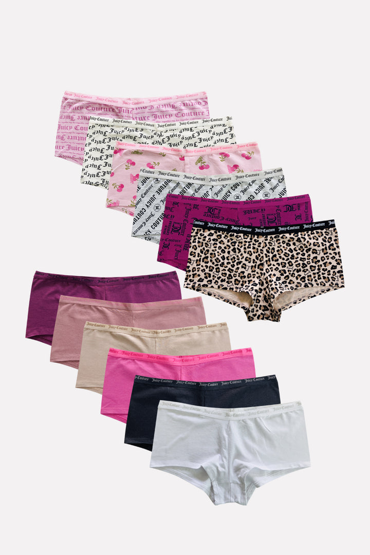Womens 4 Pack Cotton Boyshort Brief Panty
