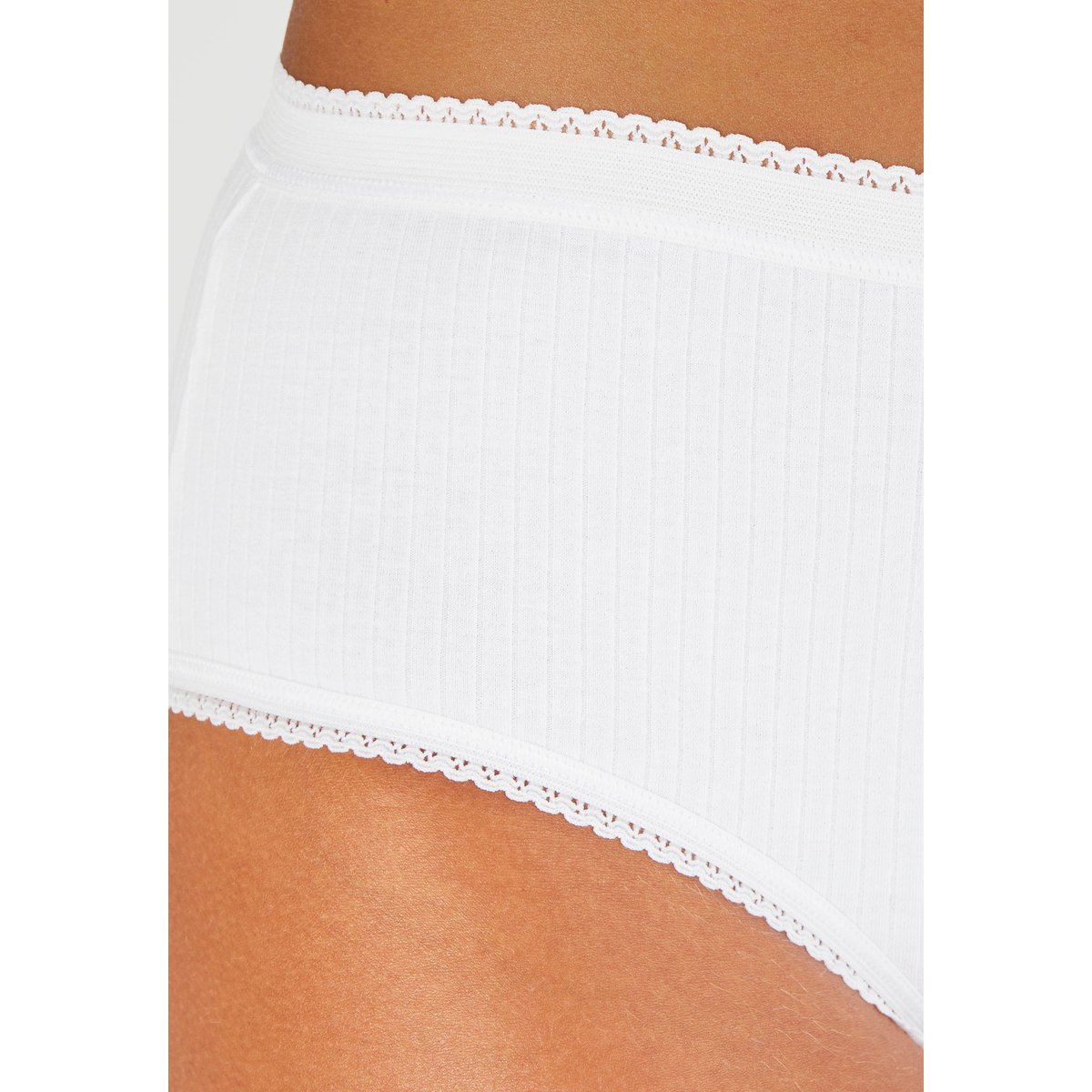 Ladies High Waisted Ribbed Cotton Brief Panty