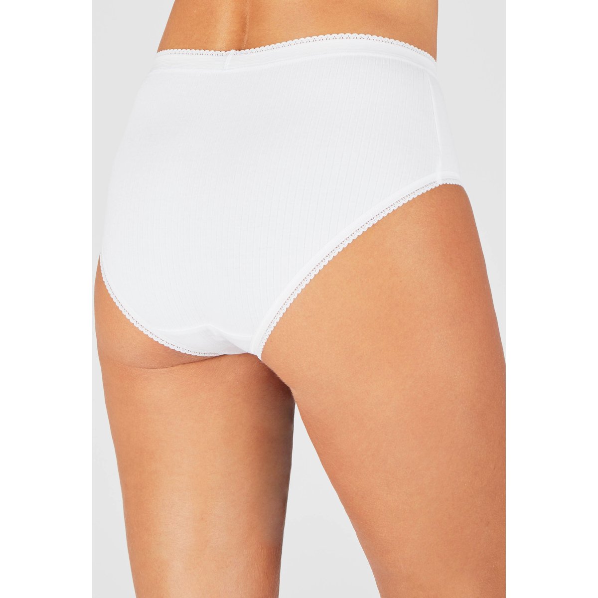 Ladies High Waisted Ribbed Cotton Brief Panty