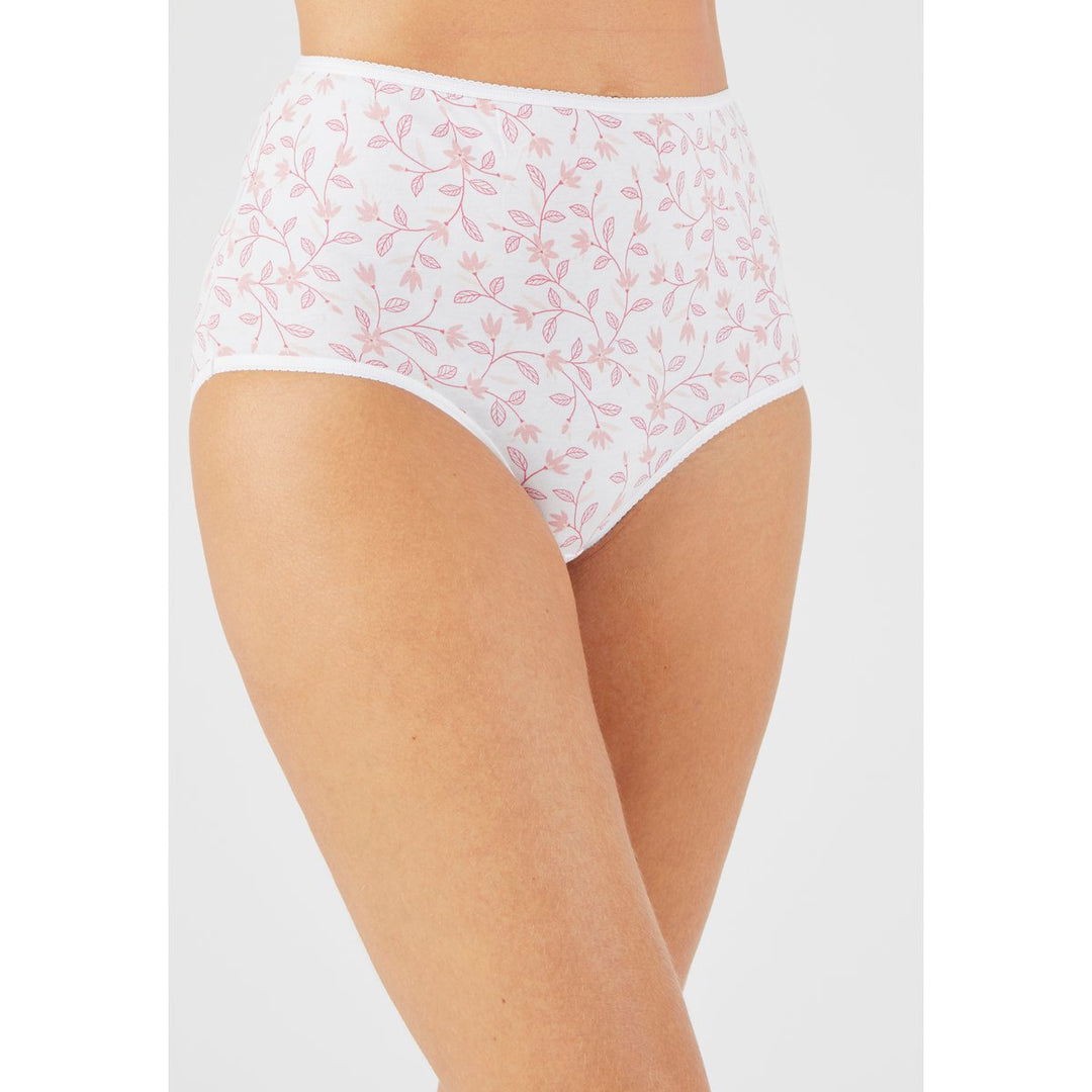 Pack of 4 Ladies High Waisted Full Back Cover Printed Brief Panty