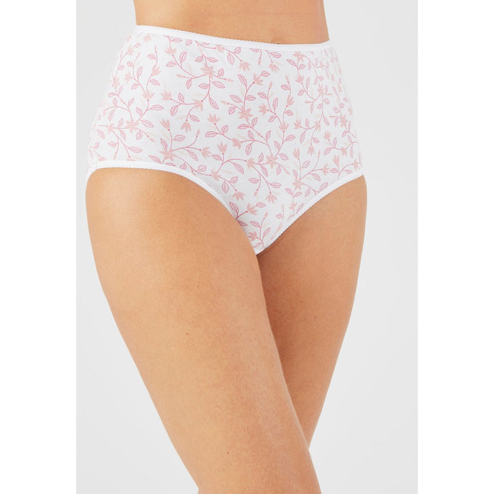 Pack of 4 Ladies High Waisted Full Back Cover Printed Brief Panty