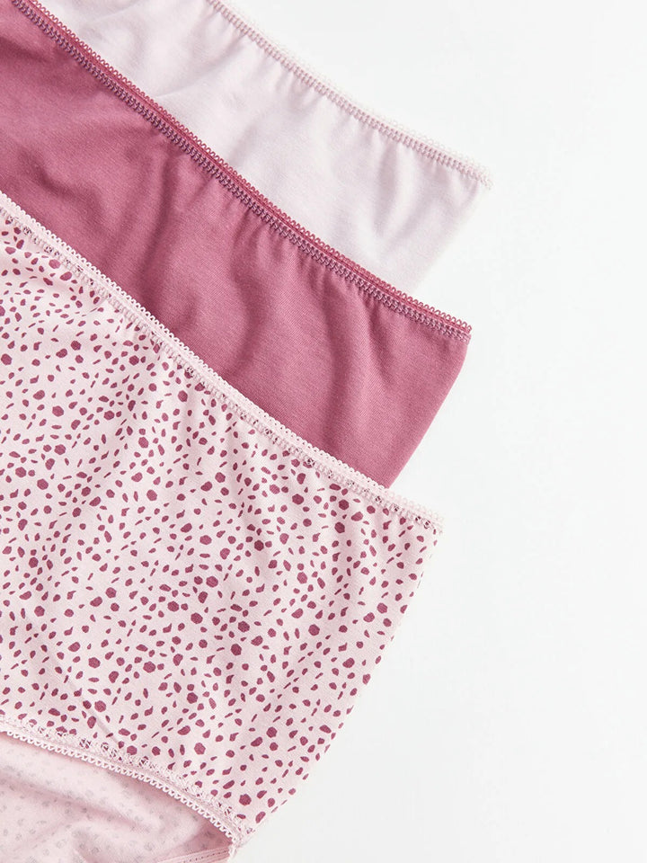 Pack of 3 Womens High Waist Soft & Breathable Cotton Panty