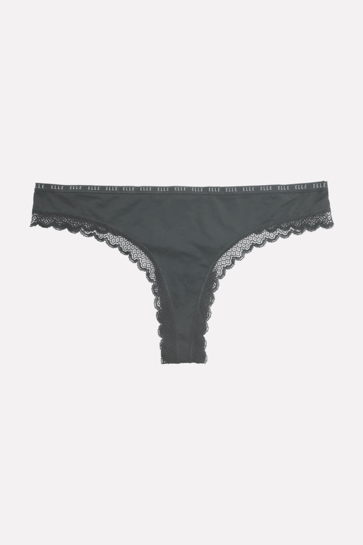 Ladies Mid Rise Microfiber Lace Thong