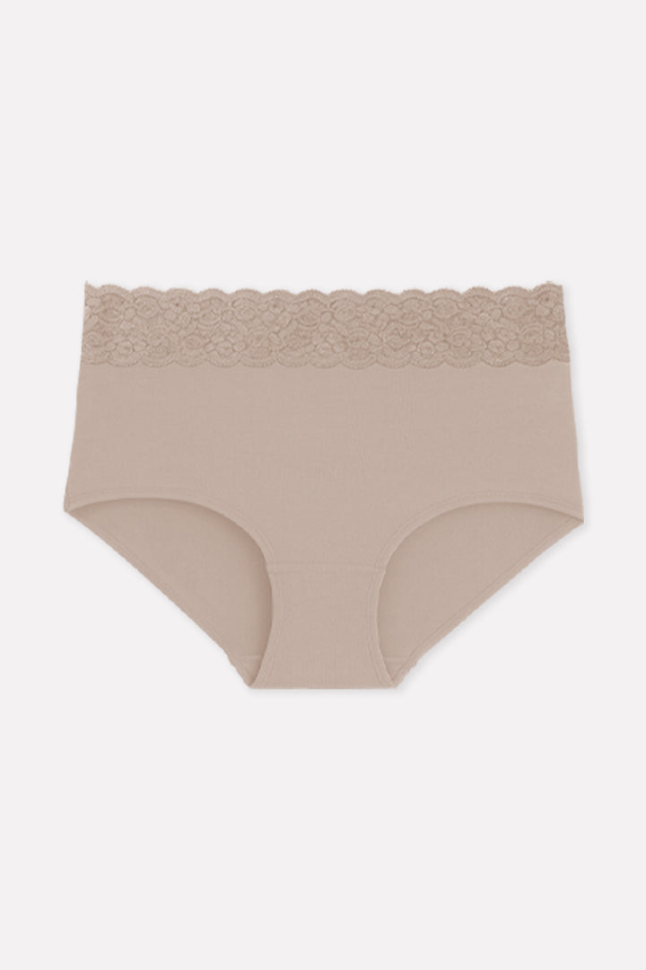 Womens Mid Waist Hipster Lace Brief Panty