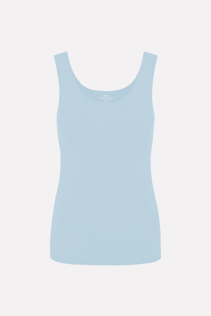 Womens Soft Cotton Sleeveless Scoop Neck Basic Stretch Tank Top