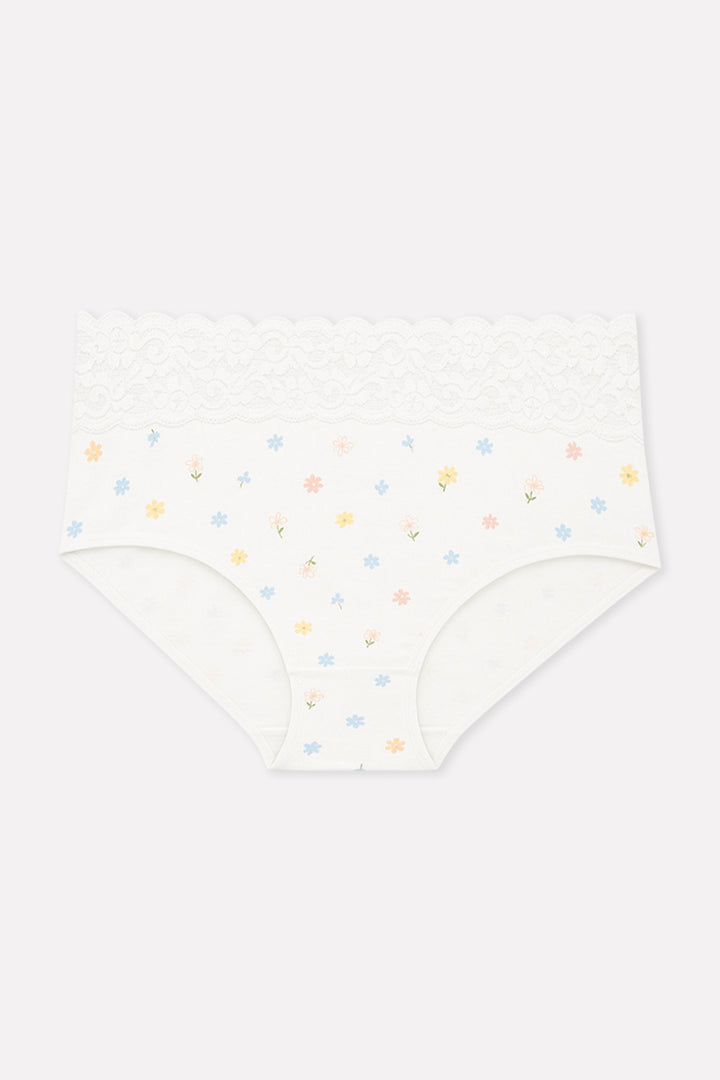 Womens Mid Waist Hipster Lace Brief Panty