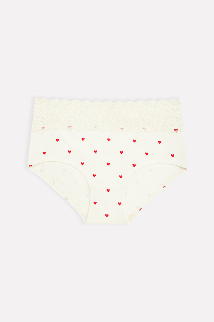 Womens Mid Waist Hipster Lace Brief Panty