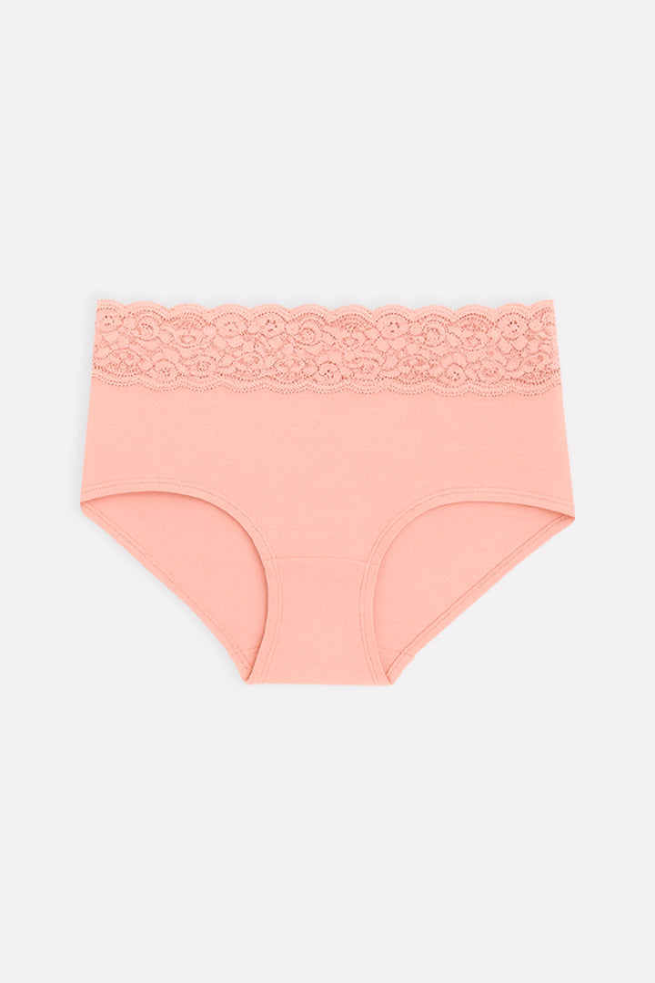 Womens Mid Waist Hipster Lace Brief Panty