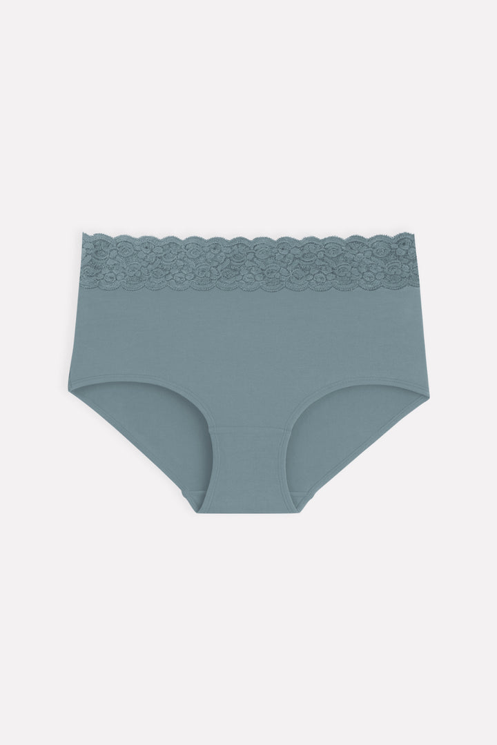 Womens Mid Waist Hipster Lace Brief Panty