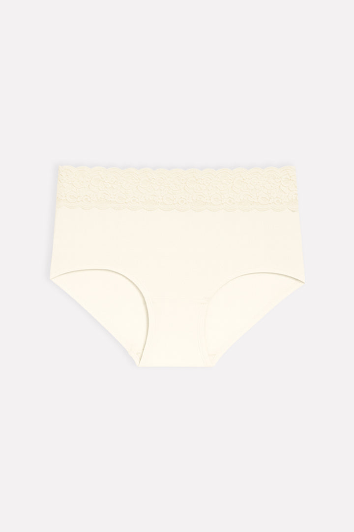Womens Mid Waist Hipster Lace Brief Panty