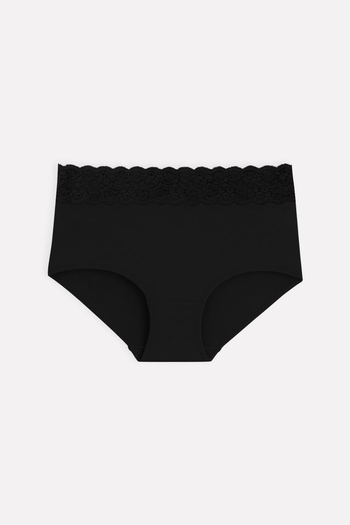 Womens Mid Waist Hipster Lace Brief Panty