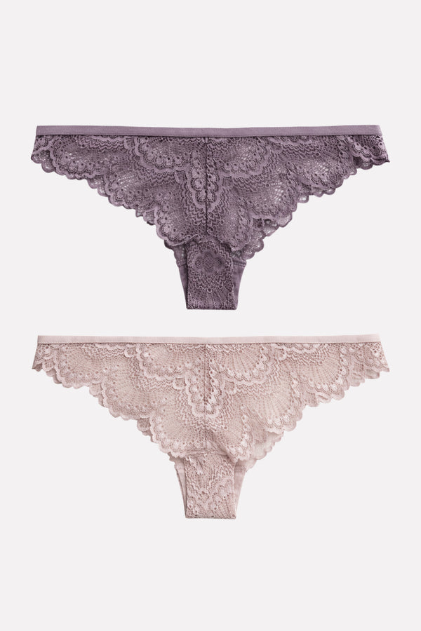 Womens Brazilian Soft Stretch Floral Lace Low Rise Thong