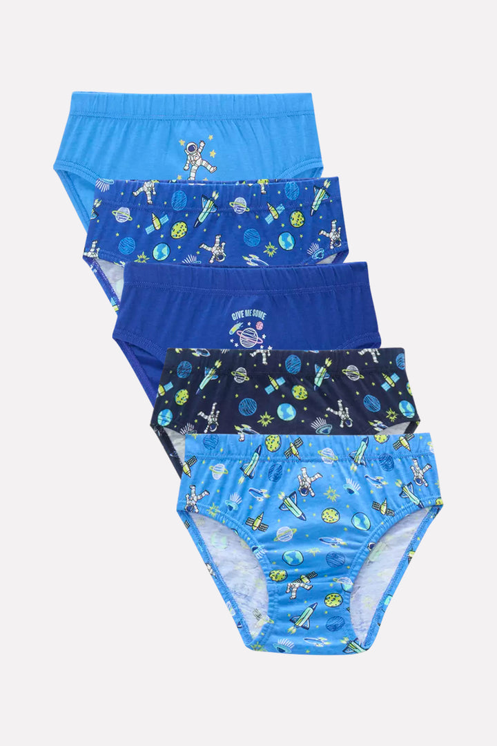 Pack of 5 Boys Space Theme Cotton Briefs