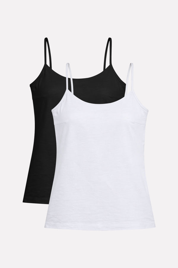 Womens Soft Cotton Adjustable Strap Camisole Tank Top