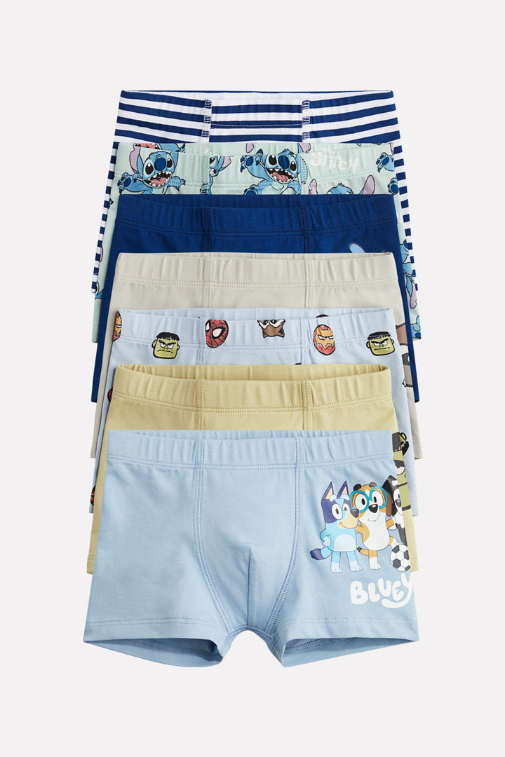 Pack of 5 Kids Premium Printed Soft Cotton Mid-Rise Boxer