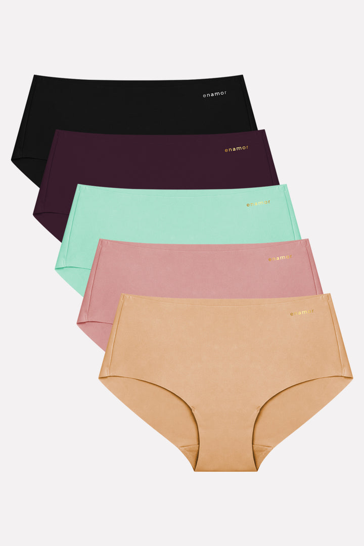 Womens Seamless Mid Rise Invisible Soft Stretch Hipster Panty
