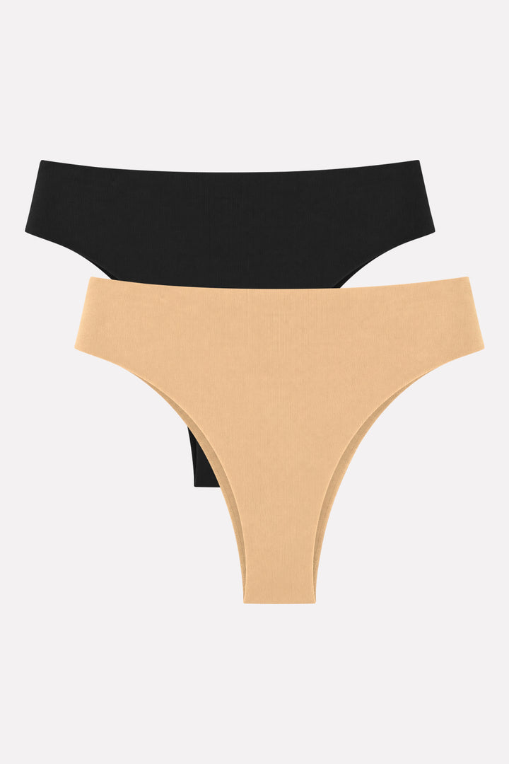Womens Cotton Seamless Soft Stretch Thong Panty